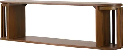 Image de MASSIVMOEBEL24 | Étagère murale 120x25x35 en bois d'Acacia naturel laqué MADRID #98