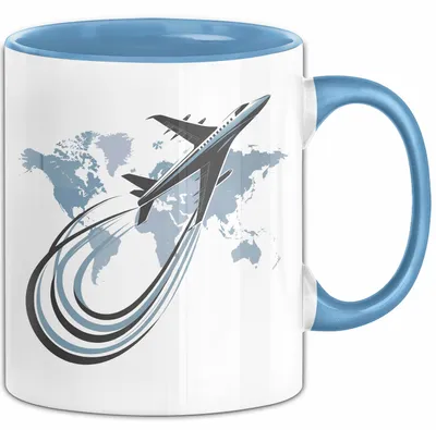 Produktbild von Pilot Tasse Geschenkidee Flugliebhaber Lustiger Spruch Geschenkidee Lustig (Blau)