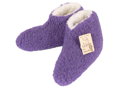 Produktbild von Bettschuhe Bettsocken Wolle lila lila