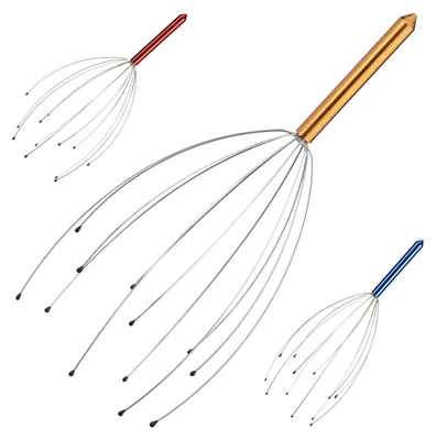 Produktbild von Kopfmassagegerät Massagespinne Massagespinne - Metall - 12 Arme - Mit Noppen - Goldfarben