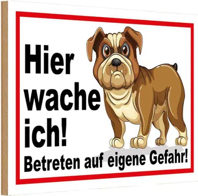 Produktbild von vianmo Holzschild 20x30 cm Hier wache ich Hunde Tier Haustier