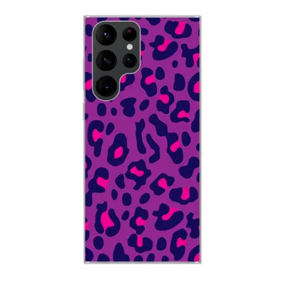 Produktbild von MuchoWow® Handyhülle Schutzhülle Hülle für Samsung Galaxy S22 Ultra Pantherdruck - Lila - Rosa Silikon Softcase Handy Hülle - Abbildung