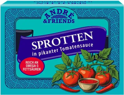 Produktbild von André & Friends Sprotten in spicy Tomatensauce 100g