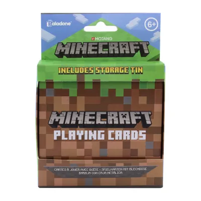 Image de Minecraft Bloc d'herbe Cartes à jouer dans une jolie boîte en fer blanc