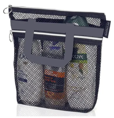 Produktbild von Duschbeutel Mesh, tragbar, schwarz, für Gym und Reisen