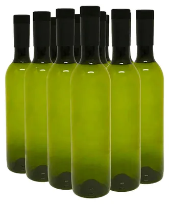 Produktbild von Kunststoff-Weinflaschen mit Schraubverschlüssen, Grün, 750 ml, 12 Stück