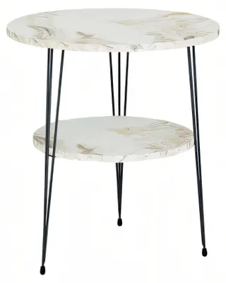 Immagine prodotto di Tavolino in metallo beige in stile moderno ed elegante