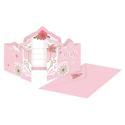 Produktbild von amscan 8 Einladungskarten & Umschläge Princess for a Day Papier