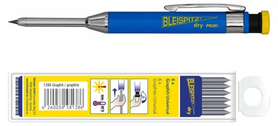 Produktbild von Bleispitz Tiefloch-Marker PROFI Set (mit 6 Ersatzminen, Spitzer im Druckknopf)