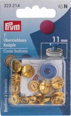 Image de Boutons d'enrobage + bumpers, 11 mm, 7 pces, doré