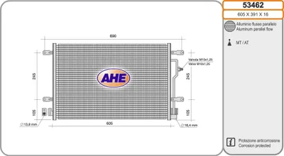 Produktbild von AHE 53462 Kondensator Klimaanlage Klimakondensator für AUDI A4 Avant (8E5, B6)