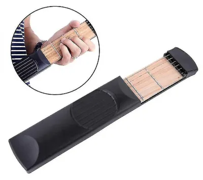 Obrázek produktu pro Praktický hudební nástroj, přenosný kapesní cvičební přístroj pro akustickou kytaru, 6 strun, 4 pražce