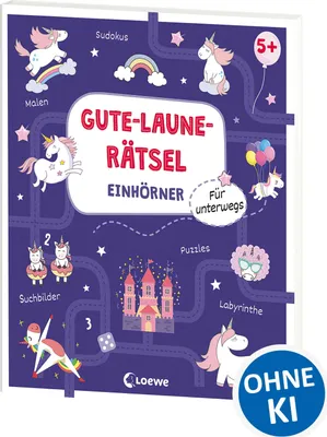 Produktbild von Gute-Laune-Rätsel für unterwegs - Einhörner