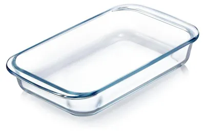 Obrázek produktu pro Skleněná zapékací mísa, objem 1,8 litru, obdélníková, s úchyty, vhodná do trouby a fritézy, rozměry 24,5 x 21,9 x 5 cm