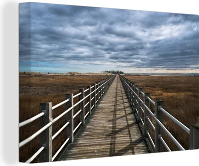 Produktbild von OneMillionCanvasses® - Leinwandbilder - 140x90 cm, Anlegestelle in Connecticut, Wandbilder Kunstdruck Wanddekoration