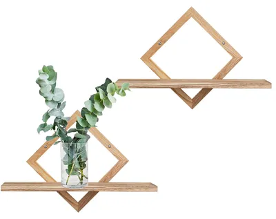 Image de SolidKeus - Ensemble de 2 étagères murales flottantes en bois pour salon, 1 niveau