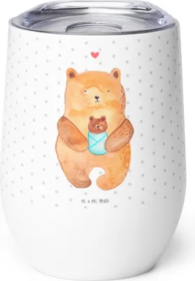 Produktbild von Mr. & Mrs. Panda Thermobecher Bär Baby - Weiß - Geschenk, Edelstahlbecher, glühweinbecher, Mutter, Eltern, Nichte, Enkel, kaffee tasse, Teddy, Thermo Becher, Geburtstag