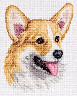 Produktbild von Panna Kreuzstichset "Waliser-Corgi" 20x25cm, Zählmuster