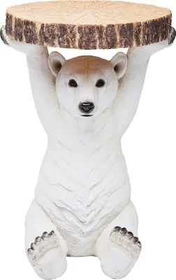 Produktbild von Kare Design Beistelltisch Eisbär, Weiß, 37 cm Durchmesser