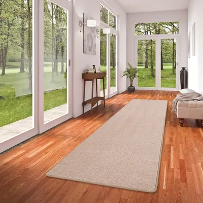 Produktbild von Hochflor Velours Läufer Teppich Luna Beige, Größe:80x400 cm
