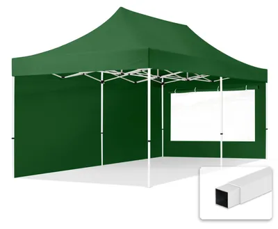 Produktbild von TOOLPORT 3x6m Stahl Faltpavillon, inkl. 2 Seitenteile, dunkelgrün