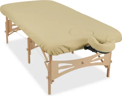 Produktbild von Ölresistenter Polyurethan Hygienebezug für Massageliege Integral | Behandlungsliege | Waschbar 95°C | Atmungsaktiv, Wasserdicht, Feuerfest | Beige
