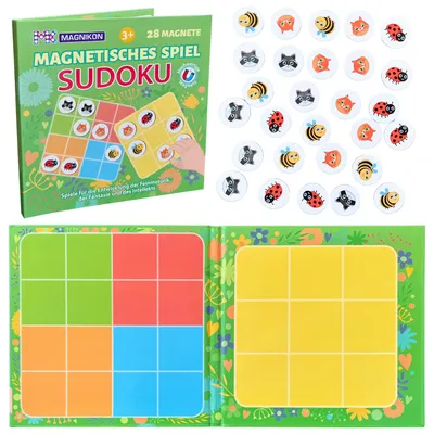 Produktbild von Magnetic Sudoku 28 Teile, Magnet Puzzles ab 3 Jahren, Magnetisches Spiel, Beschäftigung Flugzeug Kinder, Magnetspiel, Reisespiel, Spiele für unterwegs