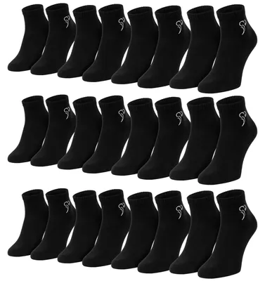Produktbild von Black Snake Quarter Socken Damen Herren 12 Paar knöchelhoch - 43/46 - Schwarz