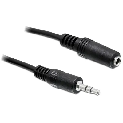 Produktbild von Delock - Audioverlängerungskabel - mini-phone stereo 3.5 mm weiblich zu mini-phone stereo 3.5 mm männlich - 3 m - Schwarz