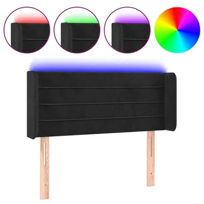 Produktbild von vidaXL LED Kopfteil Schwarz 83x16x78/88 cm Samt