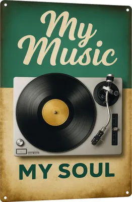 Produktbild von Blechschild AstraDesign 20x30 cm „My Music“ – Metallschild Wanddeko, Schild, Geschenkidee