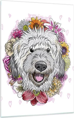 Produktbild von Bilder auf glas - Einteilig - Hund Blumen Kinder exotische - 50x70cm - Glasbilder - Wandbilder - Bilder - Wanddekoration aus Glas - Glas Bilder - Wandbild auf Glas - GPA50x70-3146