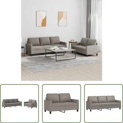Produktbild von The Living Store 2-tlg. Sofagarnitur mit Kissen Taupe Stoff