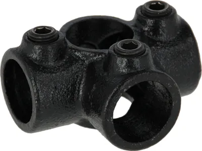 Produktbild von Rohrverbinder 4-fach Kreuzverbinder schwarz 3/4" (26,9 mm), 90° - Durchgang AVERDE