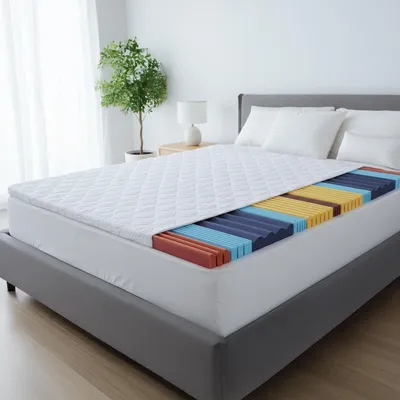 Produktbild von WOOL-STAM Matratzen Topper 5-Zonen Massage Ergo+ Atmungsaktiv & Waschbar Topper Hypoallergen 5cm Höhe Matratzentopper 180x200cm