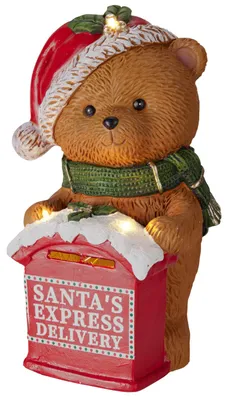 Produktbild von Figur eines Teddybären mit Briefkasten, LED-Beleuchtung, 19,5 x 19 x 30 cm