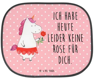 Produktbild von Mr. & Mrs. Panda autofenster sonnenschutz Einhorn Dame - Rot Pastell - Geschenk, saugnapf, Bachelorette, Auto, seitenscheiben, Sonnenblende, Frau, Unicorn, Einhörner