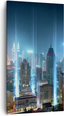 Produktbild von Bild auf Leinwand - Leinwandbild - Stadt Nacht Straße - 45x80cm - Wand Bild - Wanddeko - Wandbilder - Leinwanddruck - Bilder - Kunstdruck - Wanddekoration - Leinwand bilder - Wandkunst - PA45x80-3903
