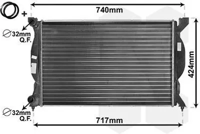 Produktbild von Van Wezel Wasserkühler für Audi A4 A6 + Avant Seat Exeo 1,6-2,0 + TDI FSI