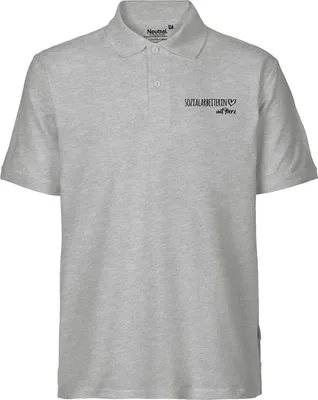 Produktbild von Huuraa Herren Polo Shirt Sozialarbeiterin mit Herz XL Sport Grey Bio Baumwolle Fairtrade Poloshirt Geschenkidee