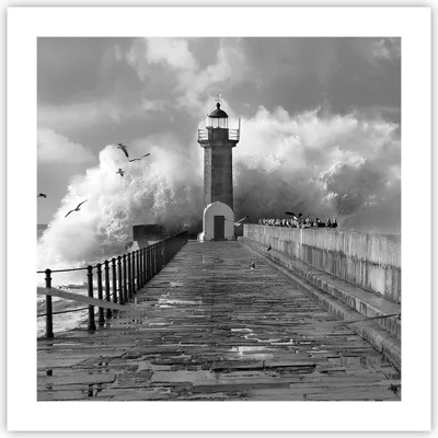 Produktbild von Poster - Poster ohne Rahmen - Laterne Meer Portugal - 50x50 cm - Wand Bild - Wanddeko - Wandbilder - Kunstposter - Wandposter - Bilder - Kunstdruck - Wanddekoration - Wandbild - P2XAC50x50-4913