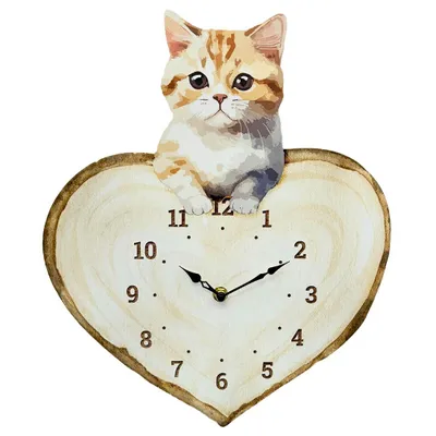 Produktbild von abc HOME | Wanduhr Katze | Quarzuhrwerk | batteriebetrieben | 37 cm H