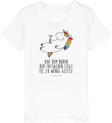 Produktbild von Mr. & Mrs. Panda Kleinkinder T-Shirt Einhorn Cocktail 3-4 Jahre (98/104) - Weiß - Geschenk, Cuba Libre, Sekt, Kinder Bio, Shirt, Geburtstag, Kindershirt, Teenager, Party