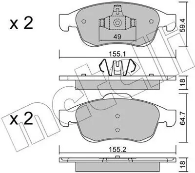 Produktbild von METELLI Bremsbeläge Satz Vorne Bremsklötze für RENAULT MEGANE III Grandtour (KZ0/1) 22-0817-0