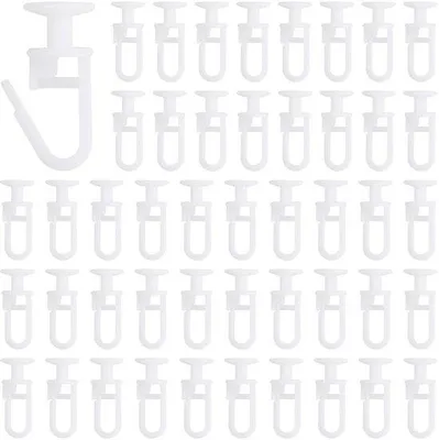 Produktbild von Gordijnhaken-Set für Duschkurtine und Vorhang, 100 Stück, 11 mm Kopf, weiß