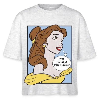 Produktbild von Belle I'm Such A Princess Boxy Shirt Damen, L, Weiß meliert