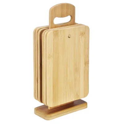 Produktbild von 6 Holzbrettchen mit Ständer Brettchen: ca. 22×15×0,8 cm