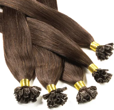 Image de hair2heart extensions de cheveux humains raides - 25 mèches 1g 50cm 6/3 blond foncé or