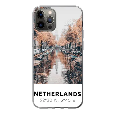Produktbild von MuchoWow® Handyhülle Schutzhülle Hülle für iPhone 12 Pro Niederlande - Amsterdam - Gracht - Herbst Silikon Softcase Handy Hülle - Abdeckung