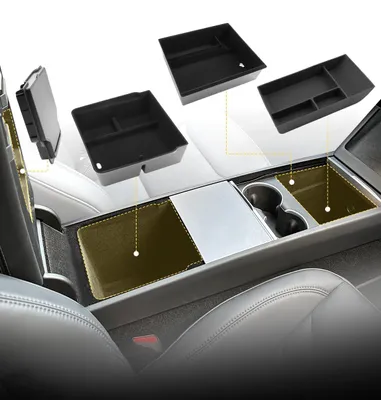 Obrázok produktu pre Organizér do stredovej konzoly pre model Tesla Model Y s vylepšeným úložným priestorom